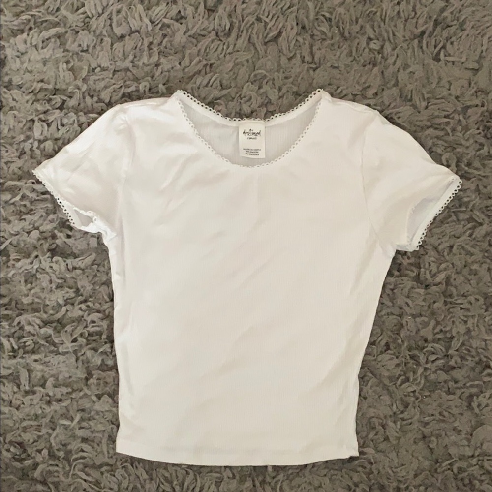 white top with lace detailing